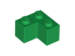 Lego (N) ~ Brick 2 x 2 Corner ~ [Green]