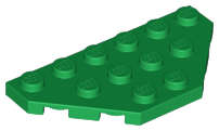 Lego (U) ~ Wedge Plate 3 x 6 Cut Corners ~ [Green]