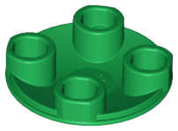 Lego (N) ~ Plate Round 2 x 2 with Rounded Bottom (Boat Stud) ~ [Green]