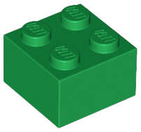 Lego (N) ~ Brick 2 x 2 ~ [Green]