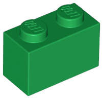 Lego (N) ~ Brick 1 x 2 ~ [Green]