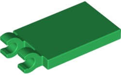Lego (N) ~ Tile Modified 2 x 3 with 2 Open O Clips ~ [Green]