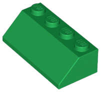 Lego (N) ~ Slope 45 2 x 4 ~ [Green]
