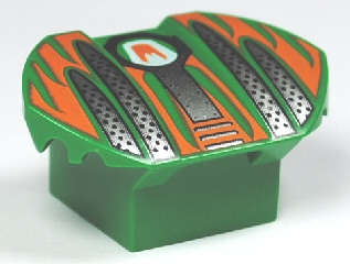 Lego (U) ~ Brick Modified 2 x 2 No Studs Sloped with Flared Wings with Scratch Pattern ~ [Green]