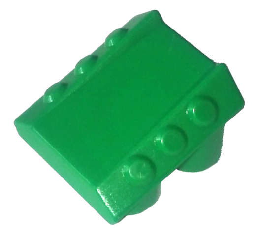 Lego (U) ~ Brick Modified 2 x 2 No Studs Sloped with 6 Side Pistons Raised ~ [Green]