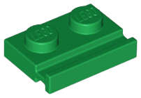 Lego (N) ~ Plate Modified 1 x 2 with Door Rail ~ [Green]