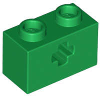 Lego (N) ~ Technic Brick 1 x 2 with Axle Hole ~ [Green]