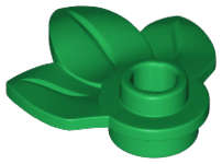 Lego (N) ~ Plant Plate Round 1 x 1 with 3 Leaves ~ [Green]