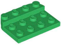 Lego (N) ~ Plate Round 3 x 4 x 2/3 Raised 1 x 4 ~ [Green]