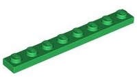 Lego (N) ~ Plate 1 x 8 ~ [Green]