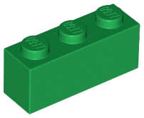 Lego (N) ~ Brick 1 x 3 ~ [Green]