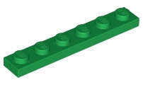 Lego (N) ~ Plate 1 x 6 ~ [Green]