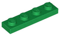 Lego (N) ~ Plate 1 x 4 ~ [Green]