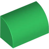 Lego (N) ~ Slope Curved 1 x 2 with Bottom Stud Holder ~ [Green]