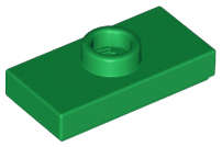 Lego (U) ~ Plate Modified 1 x 2 with 1 Stud with Groove (Jumper) ~ [Green]