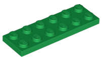 Lego (N) ~ Plate 2 x 6 ~ [Green]