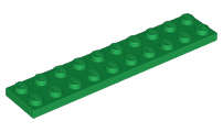 Lego (N) ~ Plate 2 x 10 ~ [Green]