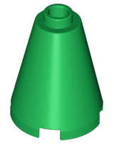 Lego (N) ~ Cone 2 x 2 x 2 - Open Stud ~ [Green]