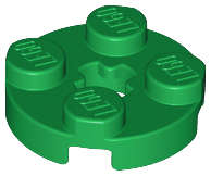 Lego (U) ~ Plate Round 2 x 2 with Axle Hole ~ [Green]