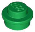 Lego (N) ~ Plate Round 1 x 1 ~ [Green]