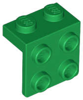 Lego (U) ~ Bracket 1 x 2 - 2 x 2 ~ [Green]