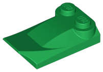Lego (U) ~ Slope Curved 3 x 2 x 2/3 with 2 Studs Wing End ~ [Green]