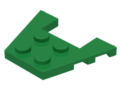 Lego (U) ~ Wedge Plate 3 x 4 with Stud Notches ~ [Green]