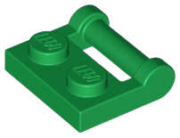 Lego (N) ~ Plate Modified 1 x 2 with Bar Handle on Side - Closed Ends ~ [Green]