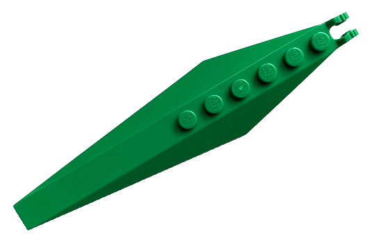Lego (N) ~ Hinge Plate 3 x 12 with Angled Side Extensions and Tapered Ends ~ [Green]