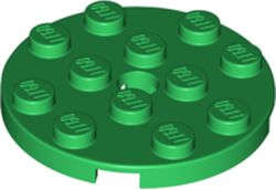 Lego (N) ~ Plate Round 4 x 4 with Hole ~ [Green]