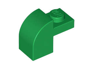 Lego (N) ~ Slope Curved 2 x 1 x 1 1/3 with Recessed Stud ~ [Green]