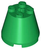 Lego (N) ~ Cone 3 x 3 x 2 ~ [Green]