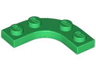 Lego (N) ~ Plate Round Corner 3 x 3 with 2 x 2 Curved Cutout ~ [Green]