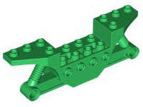 Lego (N) ~ Vehicle Base 2 x 10 with 4 Pin Holes (Quad Bike Half) ~ [Green]