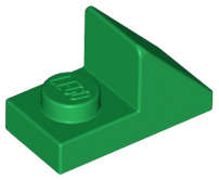 Lego (N) ~ Slope 45 2 x 1 with 2/3 Cutout ~ [Green]
