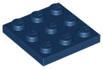 Lego (N) ~ Plate 3 x 3 ~ [Dark Blue]