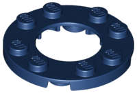 Lego (U) ~ Plate Round 4 x 4 with 2 x 2 Round Open Center ~ [Dark Blue]