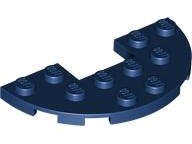 Lego (N) ~ Plate Round Half 3 x 6 with 1 x 2 Cutout ~ [Dark Blue]