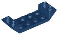 Lego NEW - Slope Inverted 45 6 x 2 Double with 2 x 4 Cutout~ [Dark Blue]