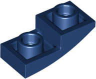 Lego (N) ~ Slope Curved 2 x 1 x 2/3 Inverted ~ [Dark Blue]