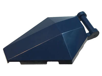 Lego (N) ~ Windscreen 6 x 4 x 1 Hexagonal with Bar Handle ~ [Dark Blue]