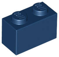 Lego Used - Brick 1 x 2~ [Dark Blue]