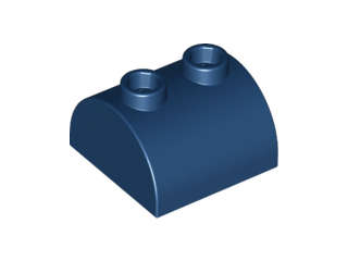 Lego (N) ~ Slope Curved 2 x 2 Double with 2 Hollow Studs ~ [Dark Blue]