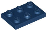 Lego (N) ~ Plate 2 x 3 ~ [Dark Blue]