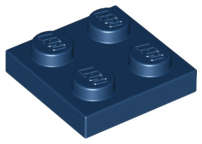 Lego (N) ~ Plate 2 x 2 ~ [Dark Blue]