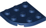 Lego (U) ~ Plate Round Corner 3 x 3 ~ [Dark Blue]