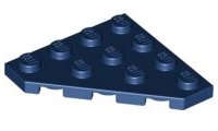 Lego (N) ~ Wedge Plate 4 x 4 Cut Corner ~ [Dark Blue]