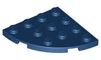 Lego (N) ~ Plate Round Corner 4 x 4 ~ [Dark Blue]