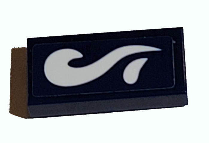 Lego (U) ~ Tile 1 x 2 with White Splash Pattern Model Right Side (Sticker) - Set 4138 ~ [Dark Blue]