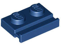 Lego (N) ~ Plate Modified 1 x 2 with Door Rail ~ [Dark Blue]